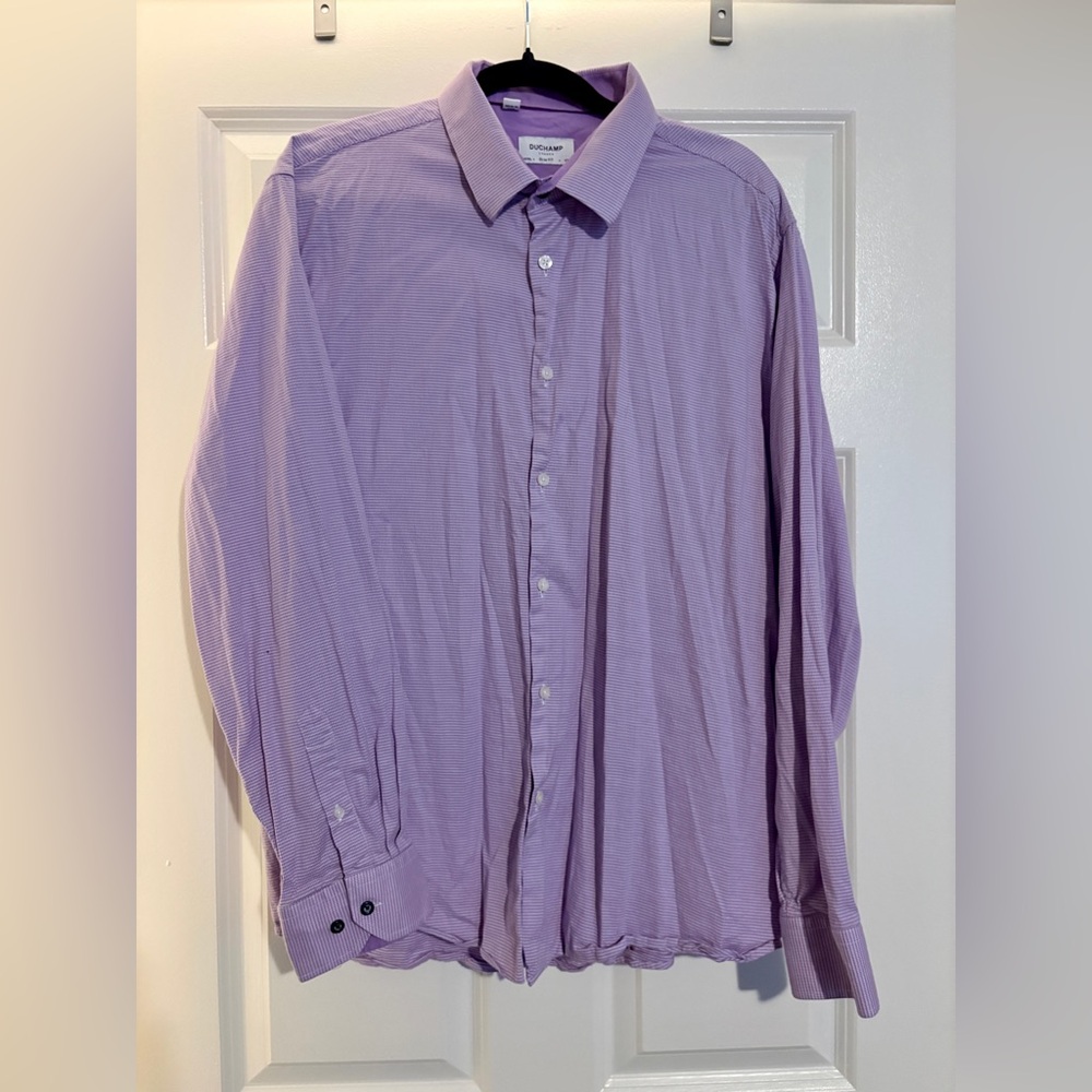 Duchamp Lavender Slim Fit Dress Shirt Men’s XXL 18.5 Neck